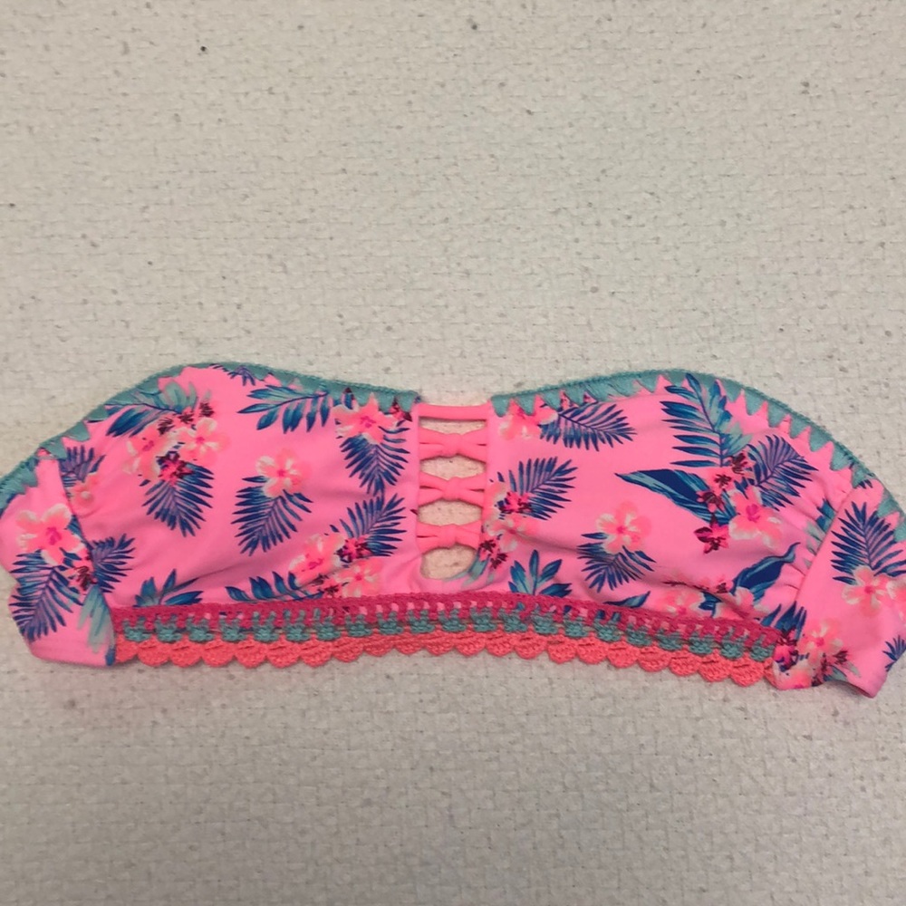 Arizona Jeans pink bandeau bikini top.